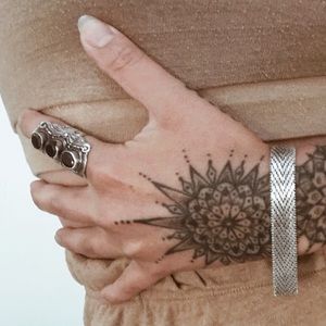 Vintage Garnet Sterling Silver Ring